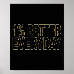 Poster 1% melhor todos os dias - citação motivacional