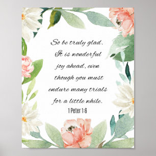 Poster 1 Peter 1:6, Seja Verdadeiramente Feliz