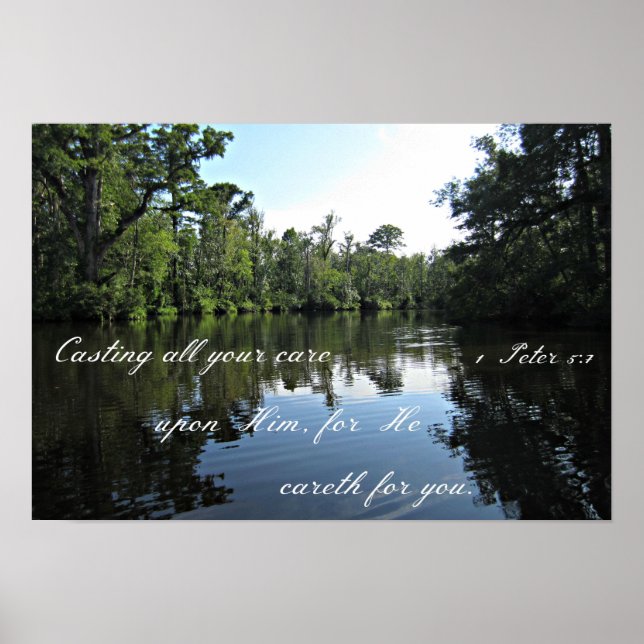 Póster 1 Peter 5:7 A fazer com que cuide dele... (Frente)
