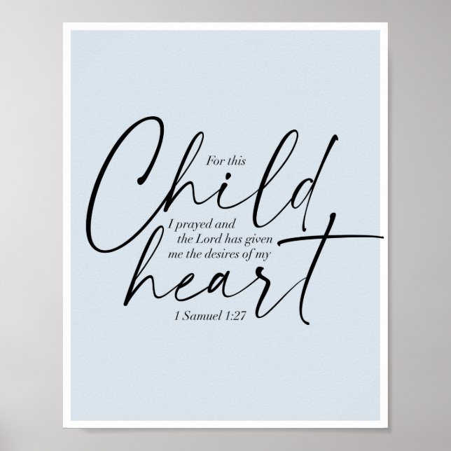 Poster 1 Samuel 1:27 Fontes duplas Fundo azul (Frente)