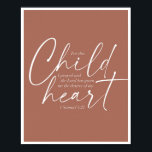 Poster 1 Samuel 1:27 Fundo de ferrugem de duas fontes<br><div class="desc">Para esta Criança,  Rezei e o Senhor me deu os desejos do meu coração. -1 Samuel 1:27 Fundo de ferrugem de duas fontes</div>