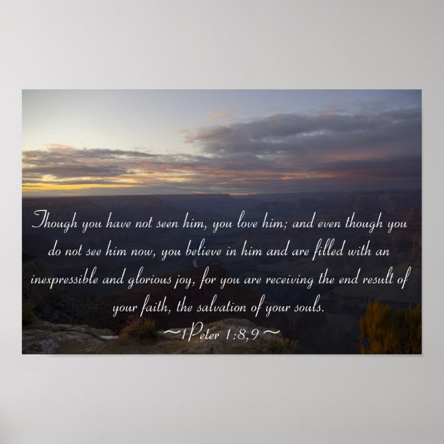 Póster 1Peter 1:8,9 (Frente)