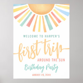 Poster 1st Birthday Trip Around The Sun Welcome Sign