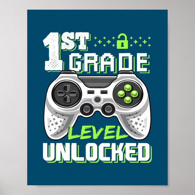 Poster 1st Grade Level Unlocked Video Game Back to (Frente)