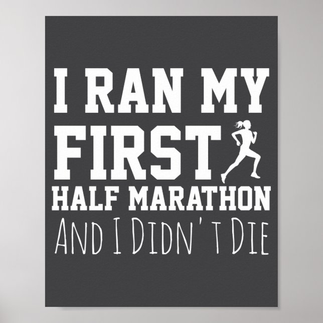 Poster 1st Half Marathon Runner Funny Running First  (Frente)