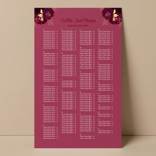 Poster 200 Borgonha E Dourado Gráfico De Assentos De Casa