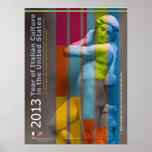 Póster 2013 anos de cultura italiana nos Estados Unidos
