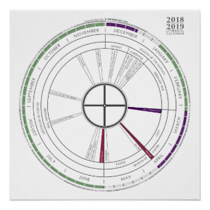Póster 2018-2019 calendário litúrgico quadrado NOVO!