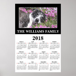 Poster 2018 Sua Foto Favorita de Calendário Personalizado