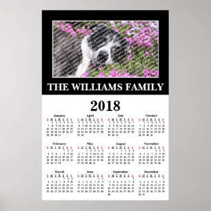 Poster 2018 Sua Foto Favorita de Calendário Personalizado