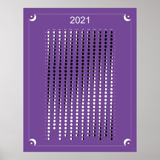 Poster 2021 - Calendário Lunar Roxo (Frente)