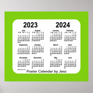 Poster 2023-2024 Calendário da Escola Amarelo-Verde de Ja