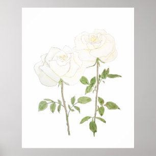 Poster 2023 tinta branca de rosas e aquarela