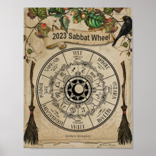 Poster 2023 WHEEL of the YEAR, Northern Hemisphere