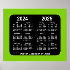 Poster 2024-2025 Calendário da Escola Neon Yellowgreen de