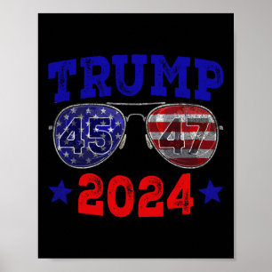 Poster 2024 45 47 Bandeira Americana Trump 2024