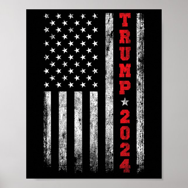 Poster 2024 American Flag Vintage (Frente)