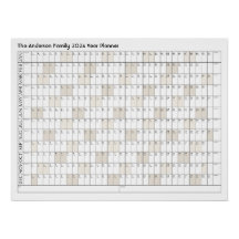 2024 Anos Nome da Família do Planejador Calendário