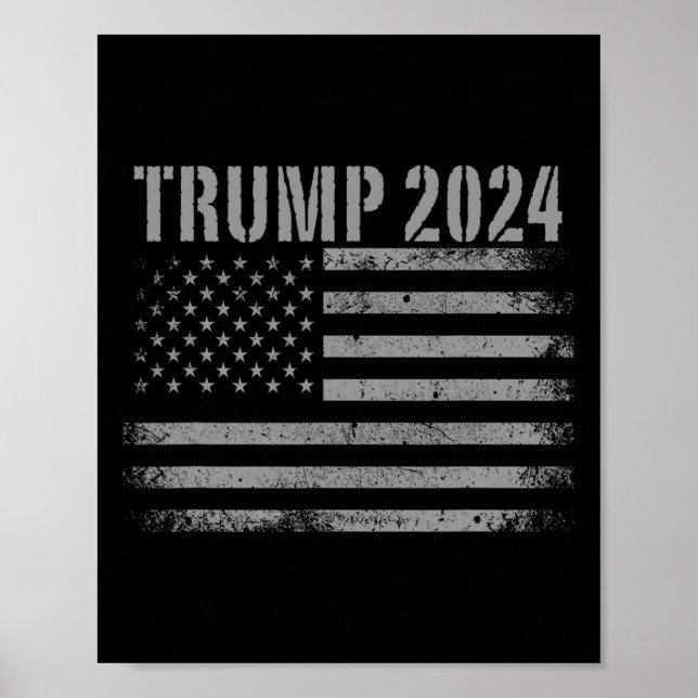 Poster 2024 Bandeira Americana em Descanso Usa Patriótica (Frente)