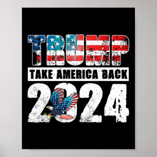 Poster 2024 Bandeira Volte América de Volta 4 de Julho Tr