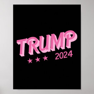 Poster 2024 - Funny Donald Trump Pink Bubble Letters