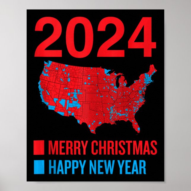 Poster 2024 Mapa Eleitoral Exato Feliz Natal N (Frente)