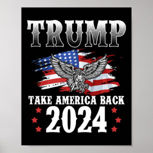 Poster 2024 Retomar a América Bandeira Americana Trump 20