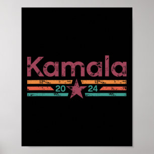 Poster 2024 Retro Color Grunge Stripes Kamala Harris 2024