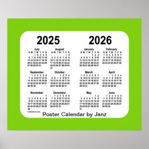 Poster 2025-2026 Calendário da Escola Amarelo-Verde de Ja