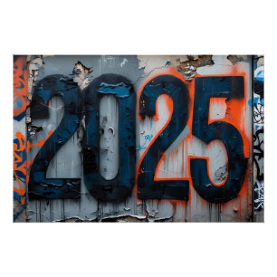 Póster 2025 Arte Urbana de Grafite - Textura Grunge