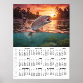 Poster 2026 Calendar, Fly Fishing, Trout / Fish