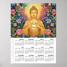 Poster 2026 Calendar, Large, Buddha / Heart of Light
