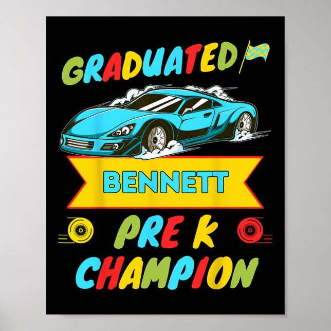 Poster 2026 Car Bennett Personalizado Último Dia De Pré K (Frente)