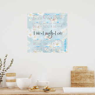 Poster 2026 Daisy Butterfly Calendar