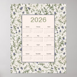 Poster 2026 Full Year Calendar Thistle