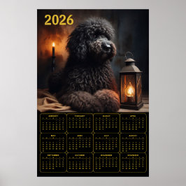 Poster 2026 Goldendoodle with Lantern and Candle Calendar