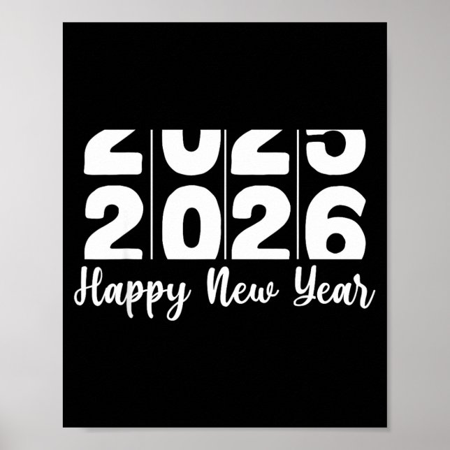 Poster 2026 Happy New Year Bold Numbers Celebration Party (Frente)