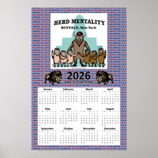 Poster 2026 Herd Mentality Calendar (12 x 18)
