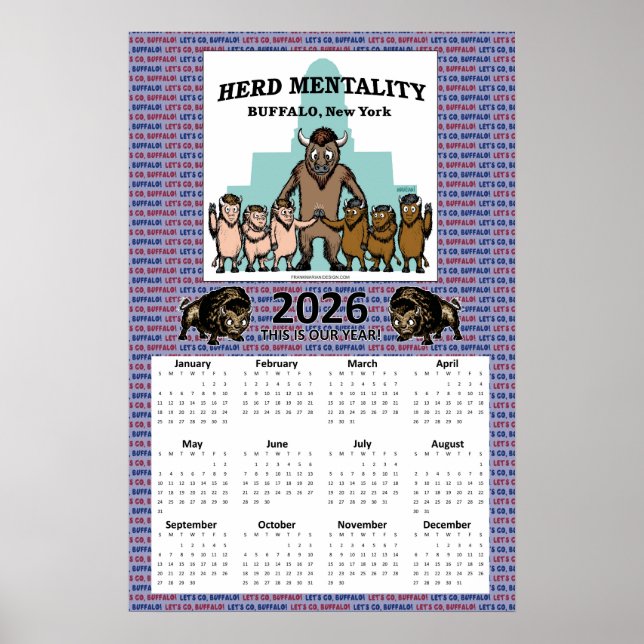Poster 2026 Herd Mentality Calendar (18 x 27) (Frente)