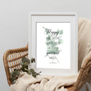 Poster 2026 JW Year Texto Matthew 5:3 com Eucalyptus