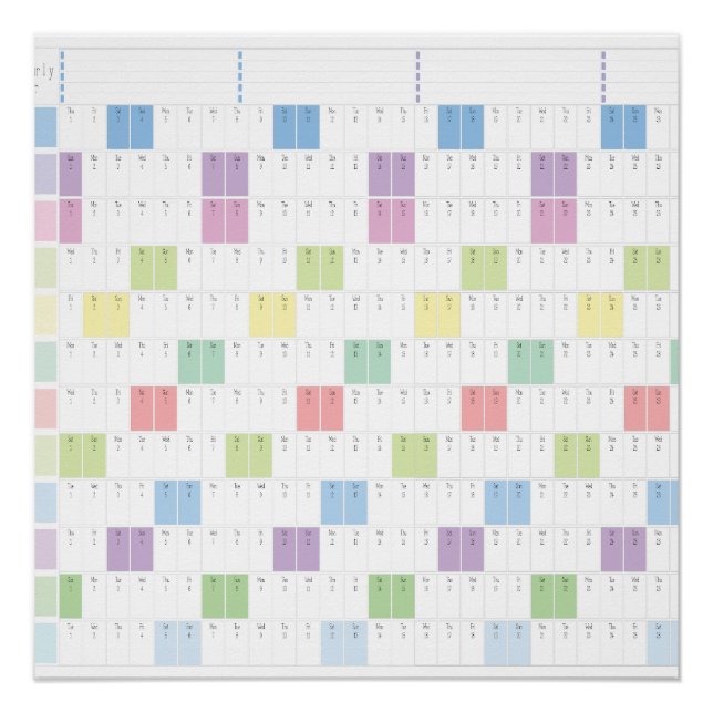 Póster 2026 Yearly Planner Printable | Pastel Wall Calend (Frente)