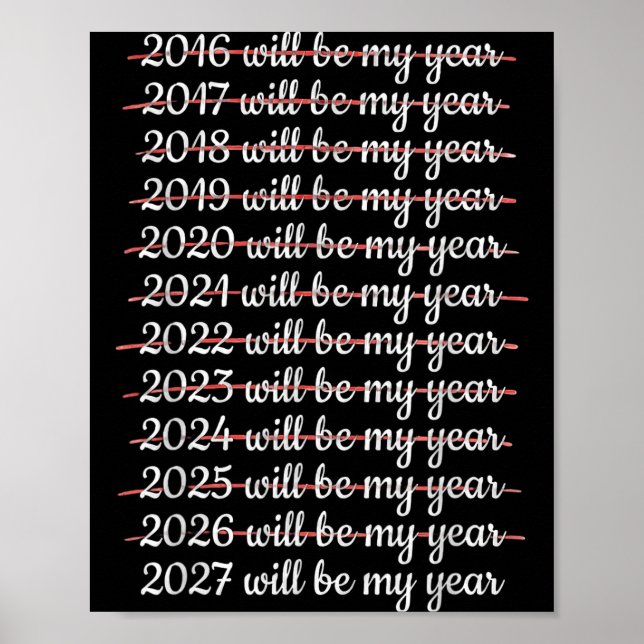 Poster 2027 Will Be My Year Procrastination New Year Reso (Frente)