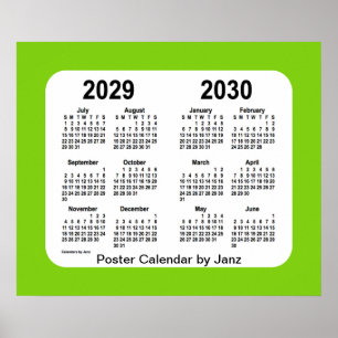 Poster 2029-2030 Calendário da Escola Verde Amarela de Ja