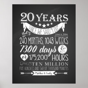 Poster 20, 20 anos de casamento, quadro