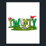 Poster 20 Birthday Golf Theme 20 Anos Crianças Velhas Esp<br><div class="desc">20 Birthday Golf Theme 20 Anos Crianças Festa de Esporte</div>