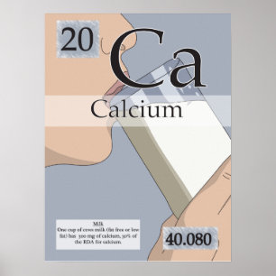 Poster 20. Cálcio (Ca) Mesa periódica dos elementos
