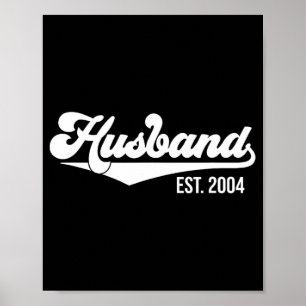 Poster 20 Casamento Aniversário Marido Est 2004 T-shirt.