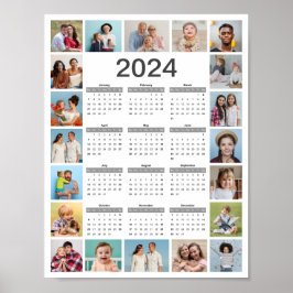 Poster 20 Colagem De Fotos 2024 Anos No Calendário Geral