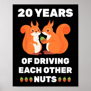 Poster 20 de 20 anos Casal Engraçado de Casamento por