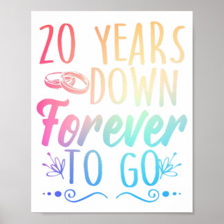Poster 20 de 20 anos de casamento Aniversário Esposa do M
